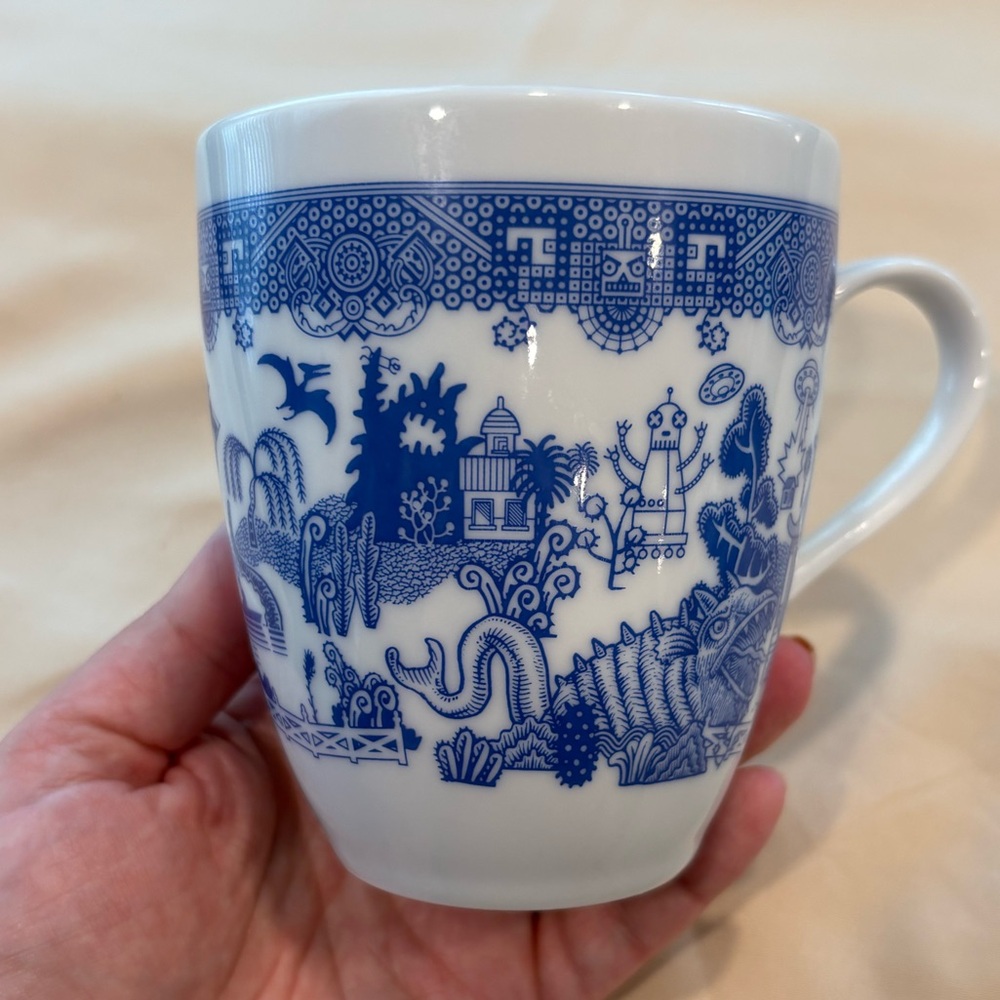 Blue and White Ceramic Mug - Picture 2 of 4